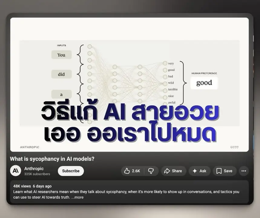 Yes-Man AI (Sycophancy) — เมื่อ AI กลายเป็นคนพยักหน้าเก่งกว่าความจริง