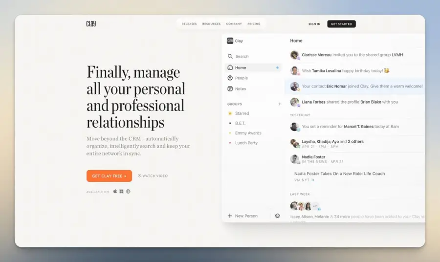 Clay — personal CRM สำหรับคนที่ “จำคนเก่ง แต่ดันลืมทัก”