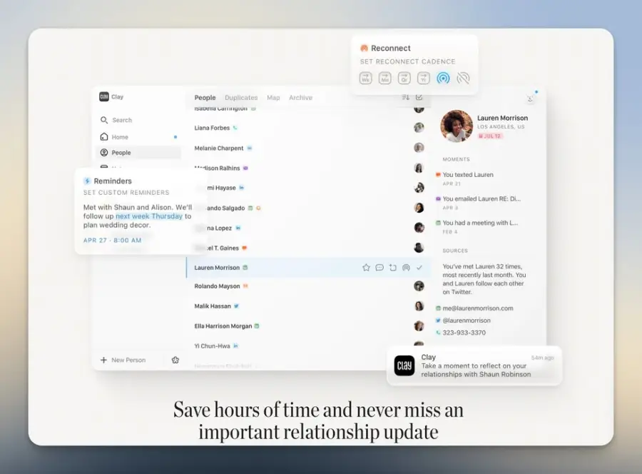Clay — personal CRM สำหรับคนที่ “จำคนเก่ง แต่ดันลืมทัก” — รูปที่ 3