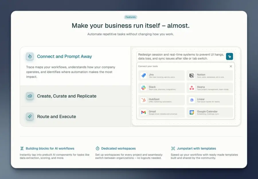 Trace.so — แพลตฟอร์ม automation สำหรับทีม ที่เอาคนกับ AI… — รูปที่ 2