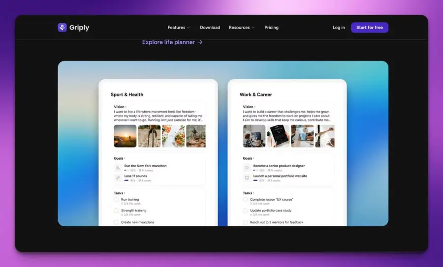 Griply — แอปวางแผนชีวิตแบบ Purpose-First — รูปที่ 3