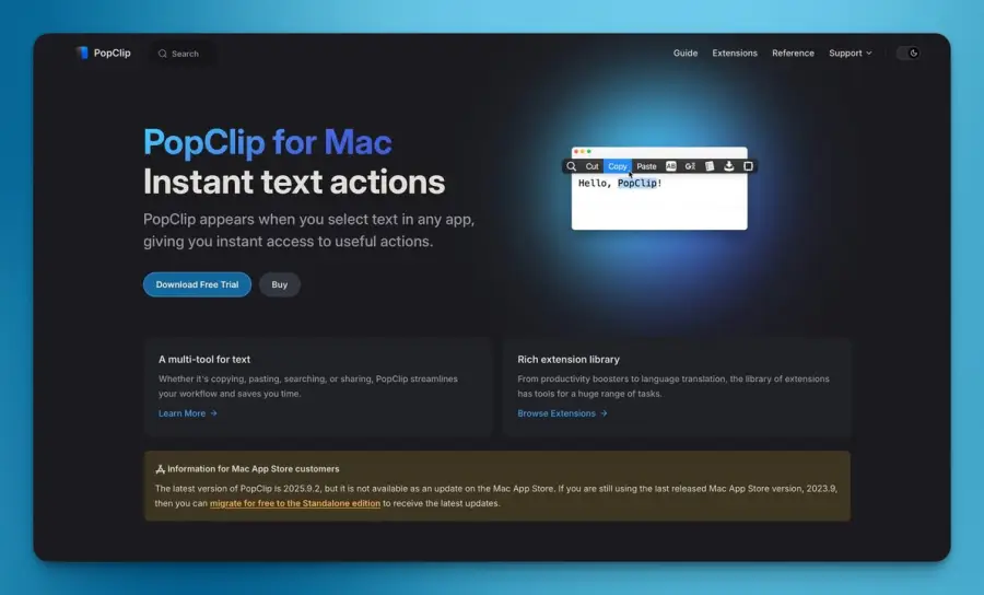 PopClip — เครื่องมือเล็ก ๆ บน Mac…