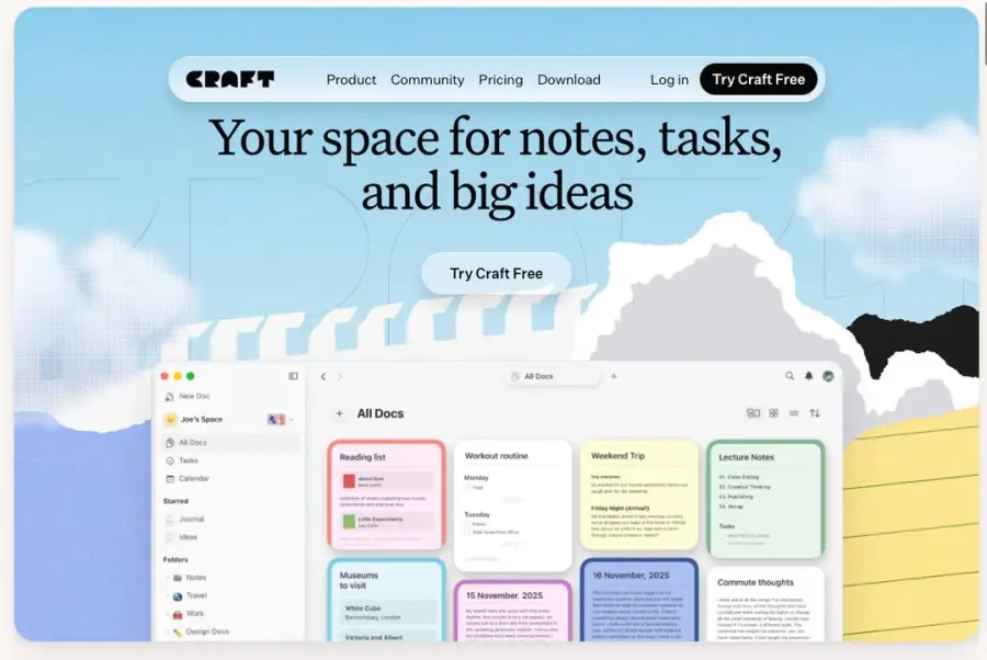 Craft.do แอพจดโน้ตที่ผมยกให้ UX ดีสุด และ UI สวยแบบไม่ต้องพยายาม