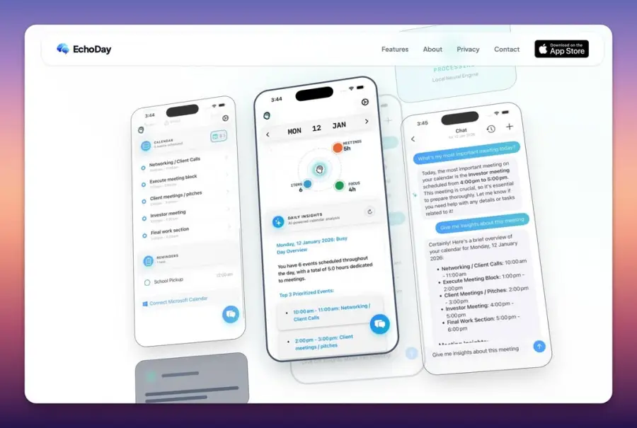 EchoDay คือ AI Daily Planner สาย Privacy-first ที่วันนี้แจก…