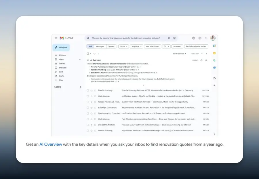 Gmail x Gemini era คือการเปลี่ยนกล่องเมลให้กลายเป็นผู้ช่วยส่วนตัว… — รูปที่ 2