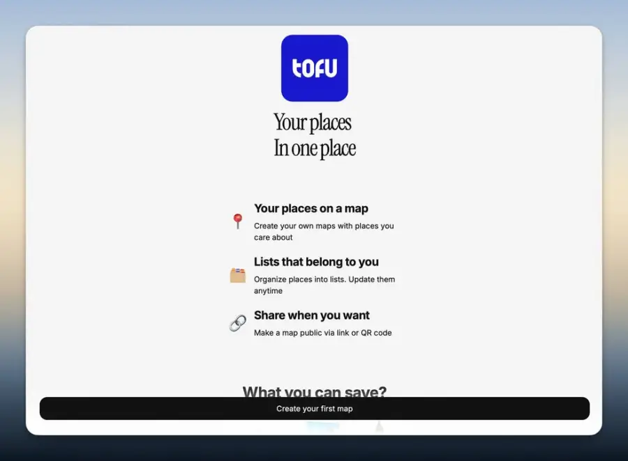 Tofu Maps — แผนที่ส่วนตัวแบบเบาๆ ที่สร้าง แชร์ และใช้งานได้ทันที… — รูปที่ 2