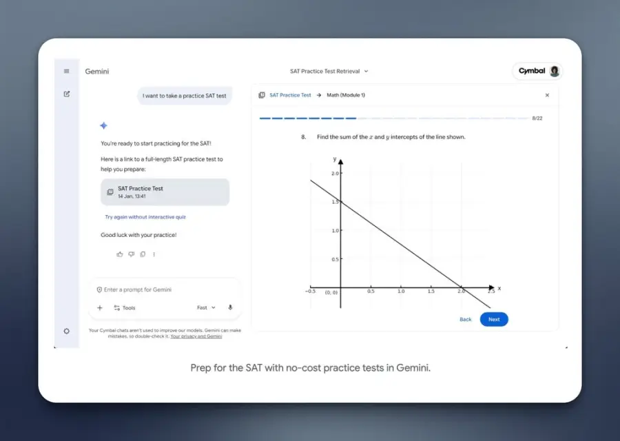 Google Gemini เปิดข้อสอบ SAT เต็มรูปแบบให้ทำฟรี พร้อม feedback…