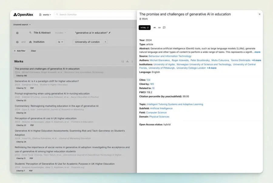 OpenAlex คือแคตตาล็อกงานวิจัยโลกแบบเปิดฟรี ไม่ใช่แอปค้นงานธรรมดา… — รูปที่ 3