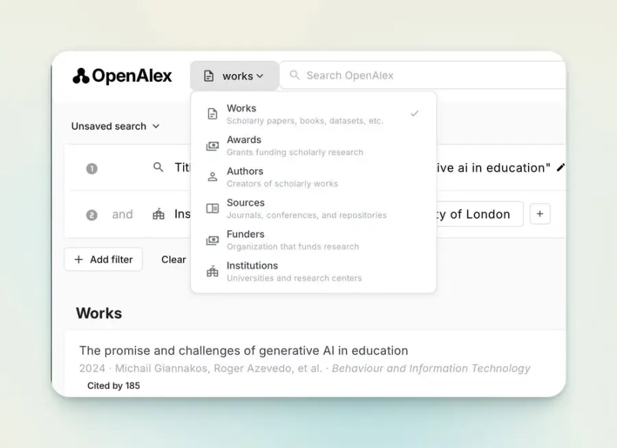 OpenAlex คือแคตตาล็อกงานวิจัยโลกแบบเปิดฟรี ไม่ใช่แอปค้นงานธรรมดา… — รูปที่ 4