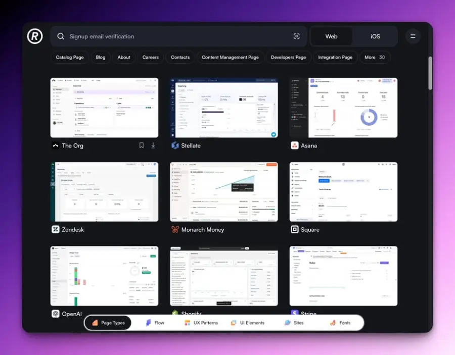 Refero ไลบรารีดีไซน์จากผลิตภัณฑ์จริง ไม่ใช่แค่ mockup… — รูปที่ 2