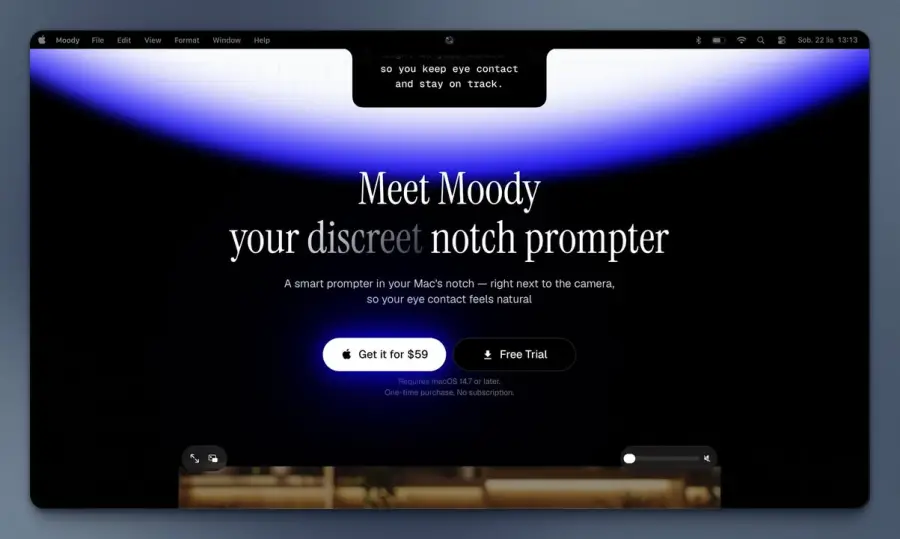 Moody คือ teleprompter สำหรับ Mac ที่เอาข้อความไปไว้ตรง notch…