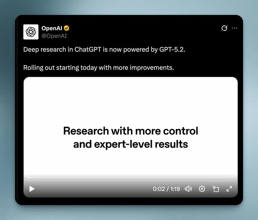 Deep Research ใน ChatGPT อัปเกรดเป็น GPT-5.2 แล้ว… — รูปที่ 2