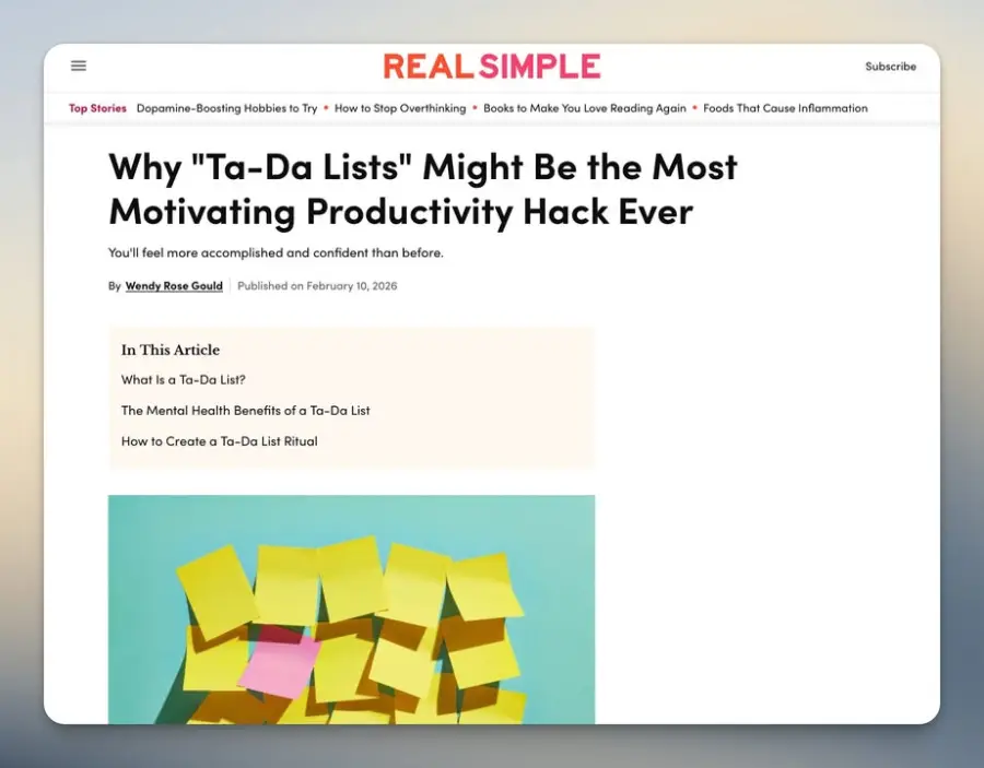 Ta-Da List — to-do list เวอร์ชันที่ไม่ได้บอกว่าคุณ “ต้องทำอะไร”…