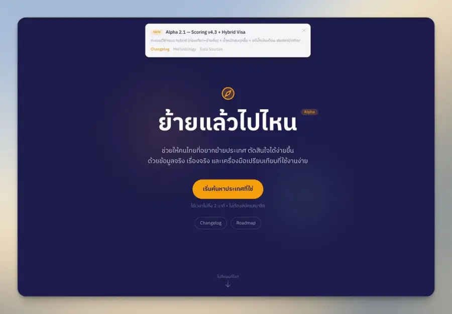 ย้ายแล้วไปไหน — เครื่องมือคิดเรื่อง “ย้ายประเทศ” แบบมีข้อมูล…