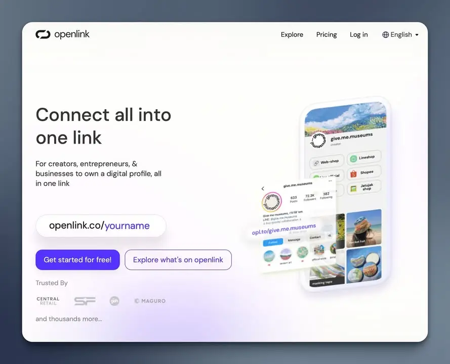 Openlink แอพรวมทุกลิงก์ของคนทำแบรนด์ไทย ทำโดยทีมคนไทย นิยามสั้นๆ…