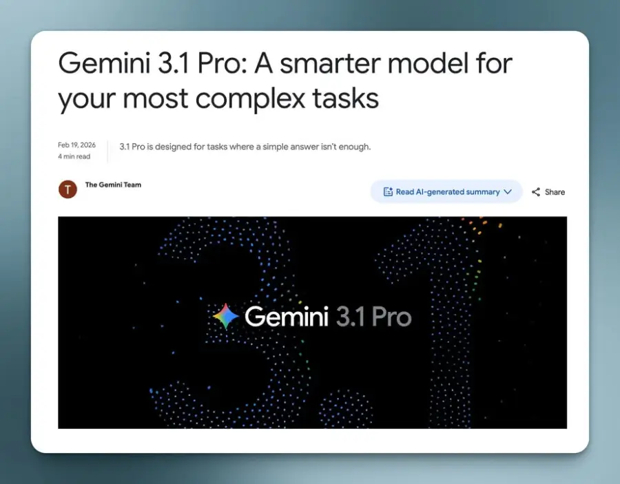 Gemini 3.1 Pro โมเดล AI ตัวท็อปใหม่จาก Google DeepMind ที่โฟกัส…