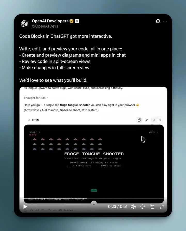 Interactive Code Blocks ใน ChatGPT…