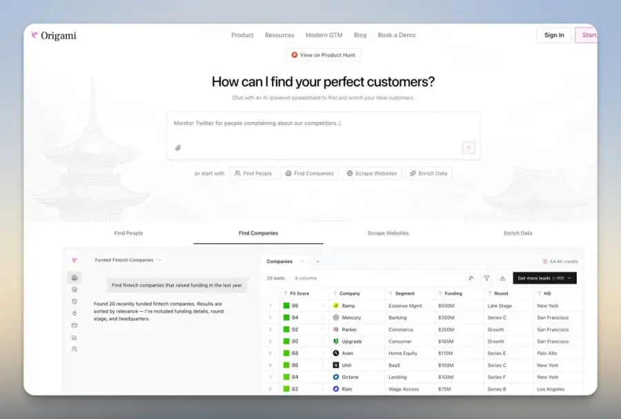 Origami.chat – AI GTM Engineer ราคา 150k/ปี ในร่างเว็บแอป…