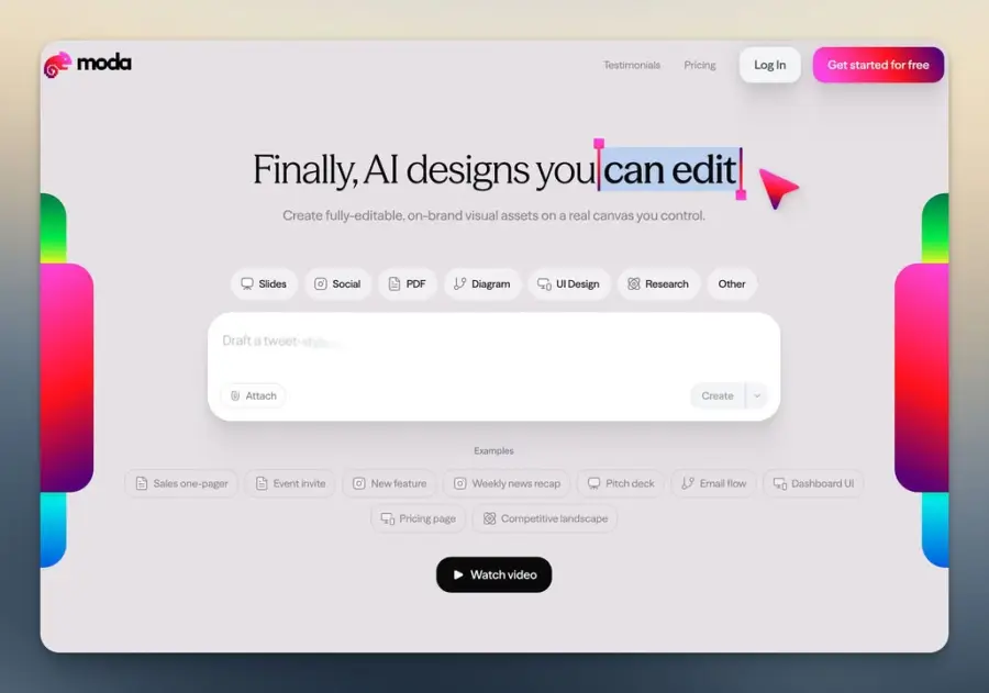Moda: AI ทำสไลด์ โพสต์ โฆษณาแบบสวยเป๊ะ แถมแก้ทุกเลเยอร์ได้จริง…