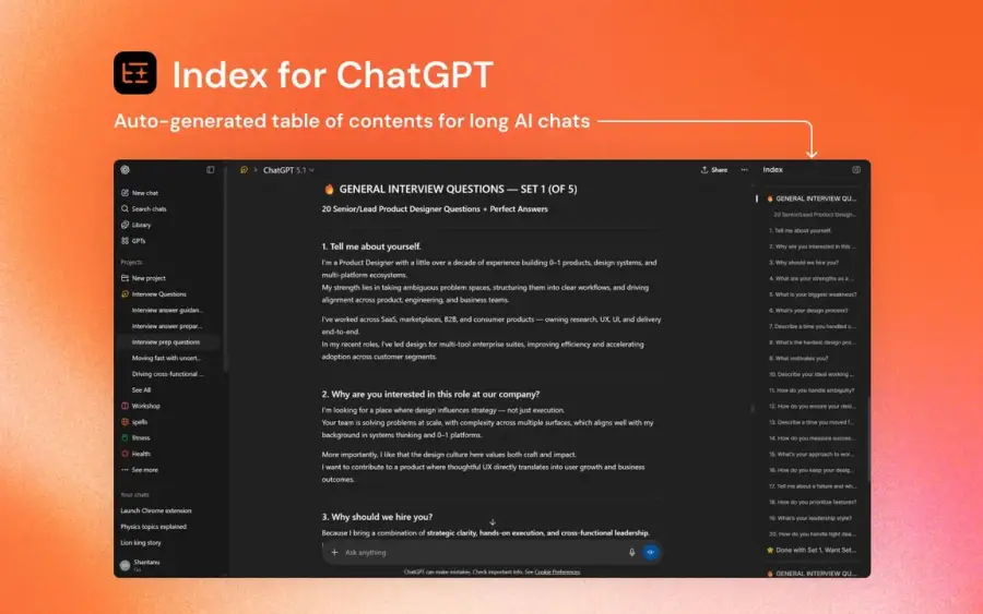 อีก Chrome Extension ที่ช่วย Index แชทยาวๆ ใน ChatGPT ให้ได้ — รูปที่ 2