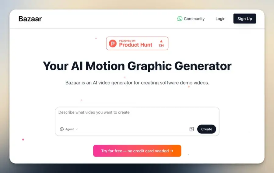 Bazaar AI Motion Graphics Generator…
