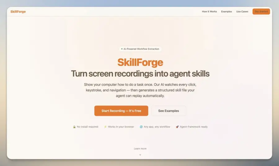 SkillForge – แอปที่ให้เอเจนต์ “ลอกงานหน้าจอ” เราไปทำแทนได้…