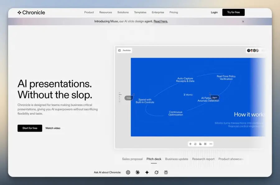 Chronicle 2.0 คือ AI Slide Agent ที่อยากเป็น Cursor ของวงการสไลด์…