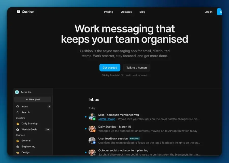 Cushion – แอปแชทที่ตั้งใจ “เบรกความวุ่นวายของ Slack”…