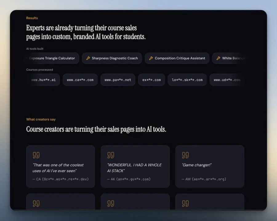 Coursekit: เอา sales page คอร์สเดิมที่นอนนิ่งๆ มาแปลงเป็น “ชุด AI… — รูปที่ 2