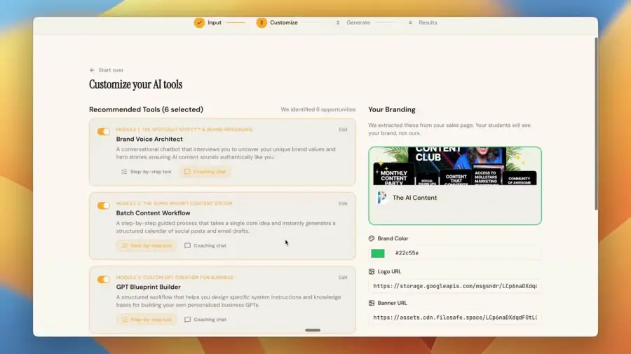 Coursekit: เอา sales page คอร์สเดิมที่นอนนิ่งๆ มาแปลงเป็น “ชุด AI… — รูปที่ 3