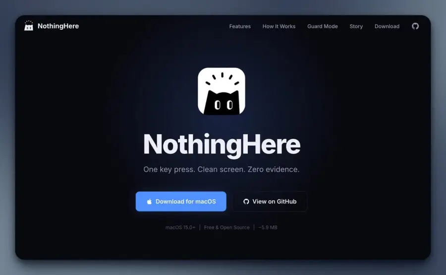 NothingHere – ปุ่ม Panic สำหรับ Mac แค่กดครั้งเดียว…