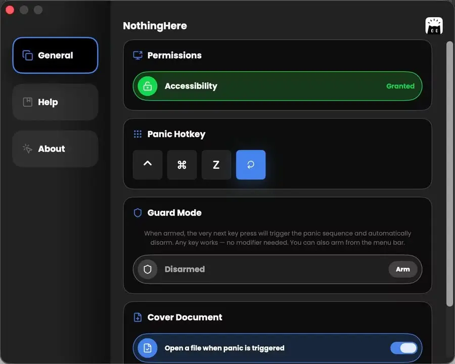 NothingHere – ปุ่ม Panic สำหรับ Mac แค่กดครั้งเดียว… — รูปที่ 4