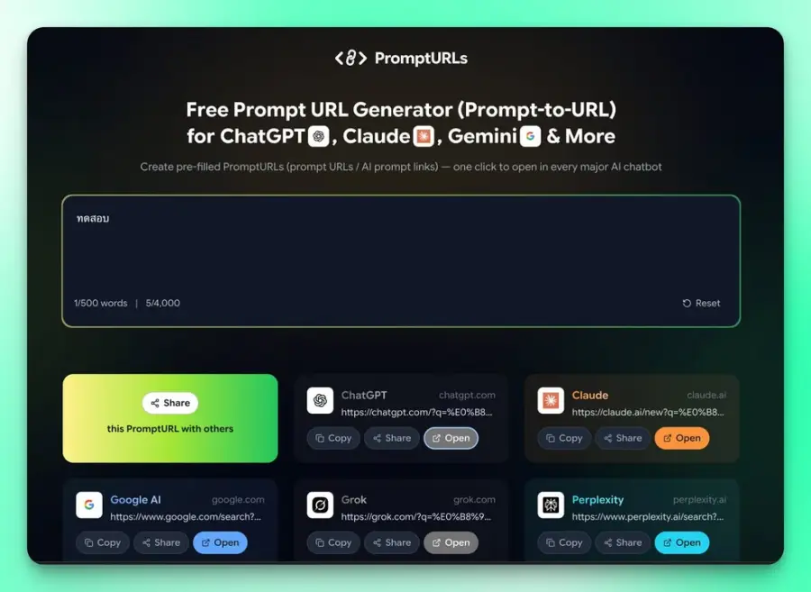 PromptURLs: พิมพ์พรอมต์ครั้งเดียว ได้ลิงก์ยิงเข้า ChatGPT,…