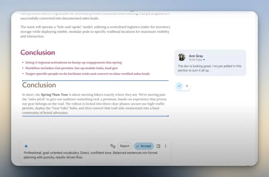 Gemini Match Writing Style ฟีเจอร์ AI ใน Google Docs… — รูปที่ 2