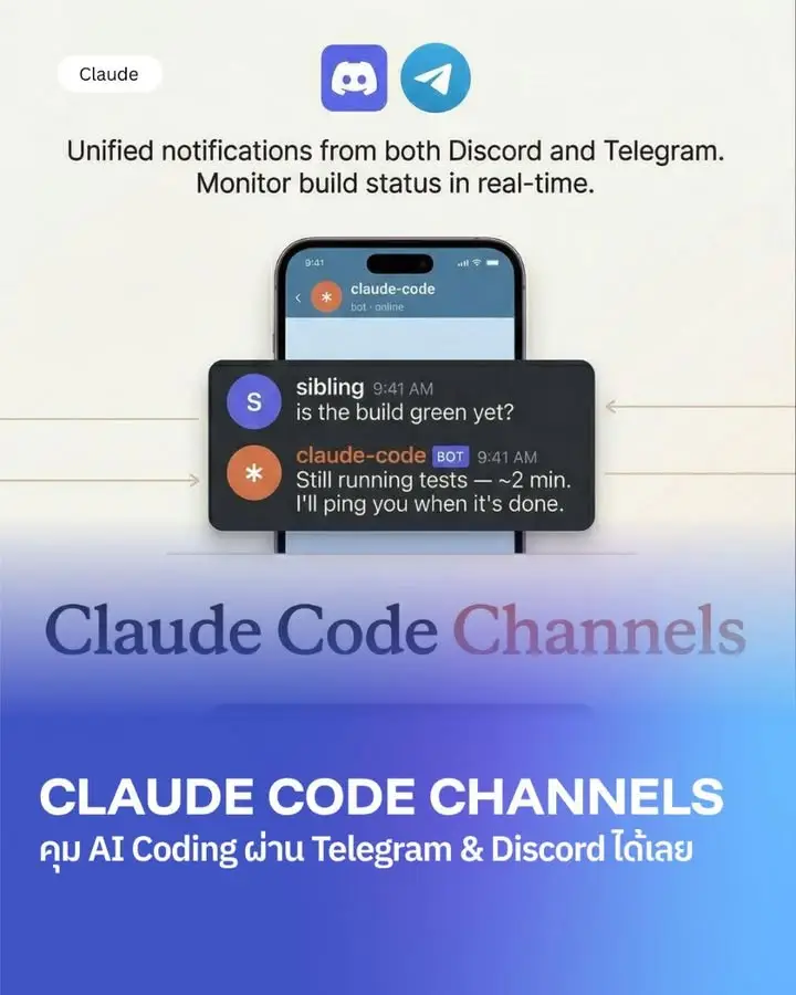 อันนี้เพิ่งมาแรงมากในวงการ dev เลยครับ Claude Code Channels จาก…