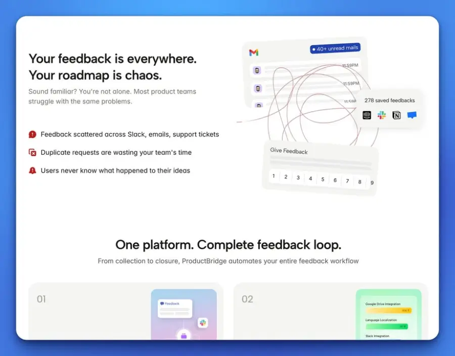 ProductBridge คือ AI feedback hub สำหรับทีม SaaS ที่ไม่ได้แค่… — รูปที่ 2