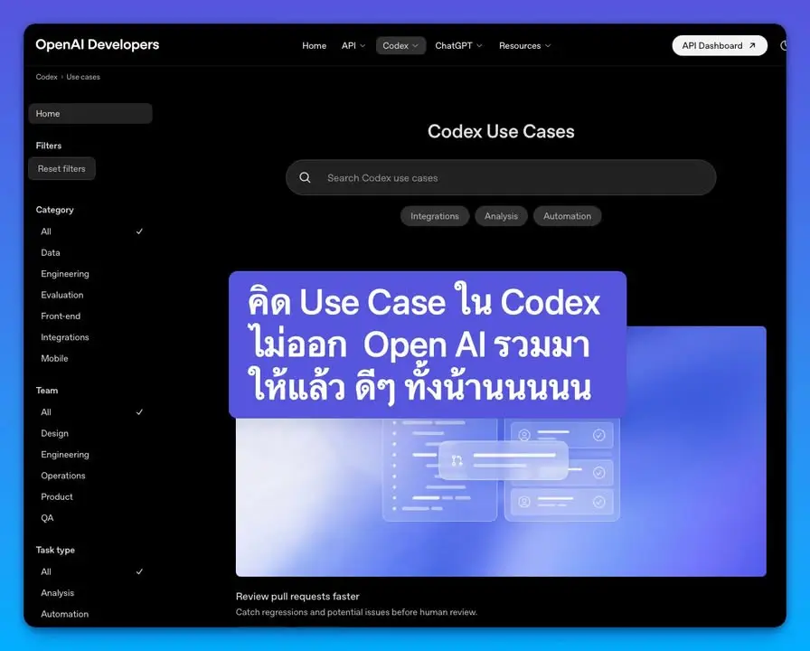 OpenAI เปิด “Codex Use Cases Gallery” เพื่อแก้ pain ง่าย ๆ…