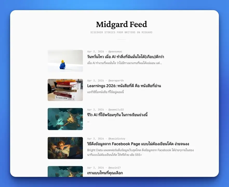Midgard platform การเขียนและอ่านที่ทำให้คิดถึงยุคที่ไม่มี AI… — รูปที่ 2