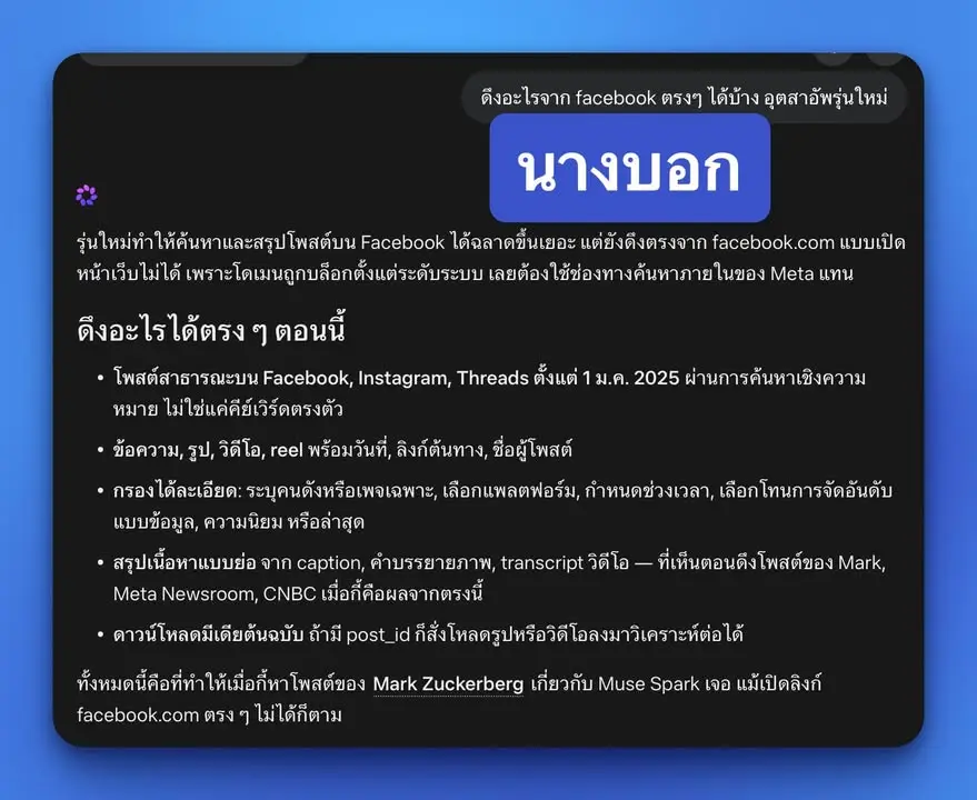 เทส Meta AI ตัวใหม่แบบเร็วๆ ความหวังเหมือน Grok คืออ่าน Twitter… — รูปที่ 4