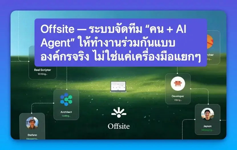 Offsite — ระบบจัดทีม “คน + AI Agent” ให้ทำงานร่วมกันแบบองค์กรจริง…