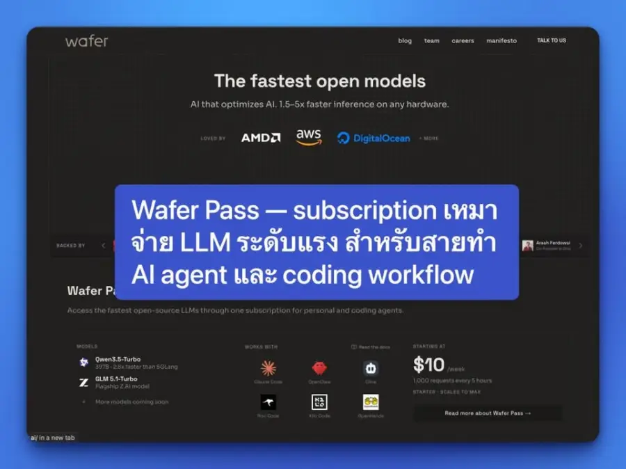 Wafer Pass — subscription เหมาจ่าย LLM ระดับแรง สำหรับสายทำ AI…