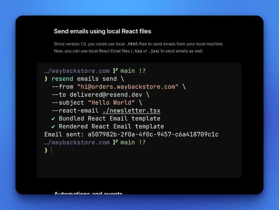 Resend CLI 2.0 เครื่องมือส่งอีเมลสำหรับ dev… — รูปที่ 2