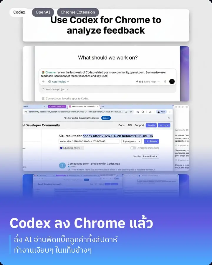 Codex ลง Chrome แล้ว