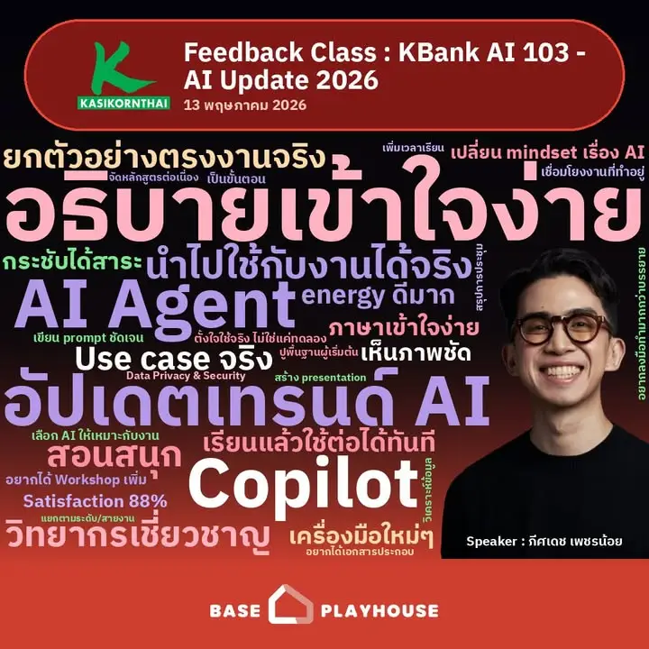 จบคลาส AI 103 - AI Update 2026 ที่จัดให้พนักงาน KBank แบบ Hybrid…