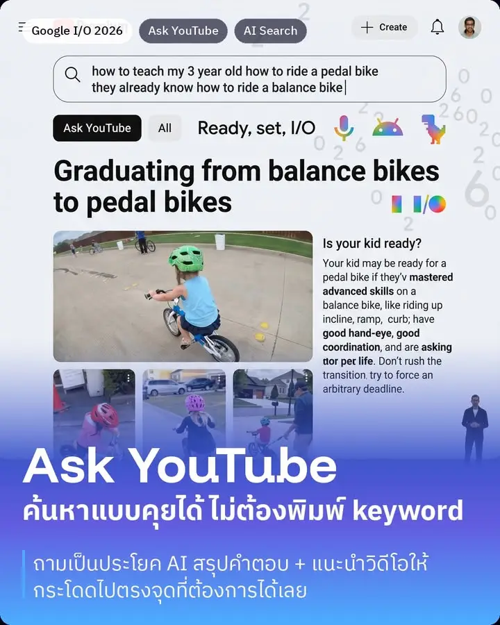 Ask YouTube ค้นหาวิดีโอแบบคุยได้ ไม่ต้องพิมพ์ keyword อีกต่อไป
