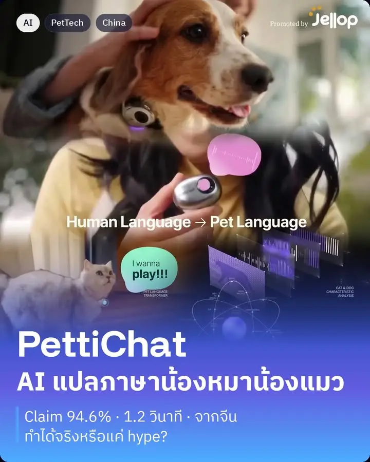 PettiChat ปลอกคอ AI จากจีน ที่เคลมว่าแปลเสียงเห่าของน้องหมา…