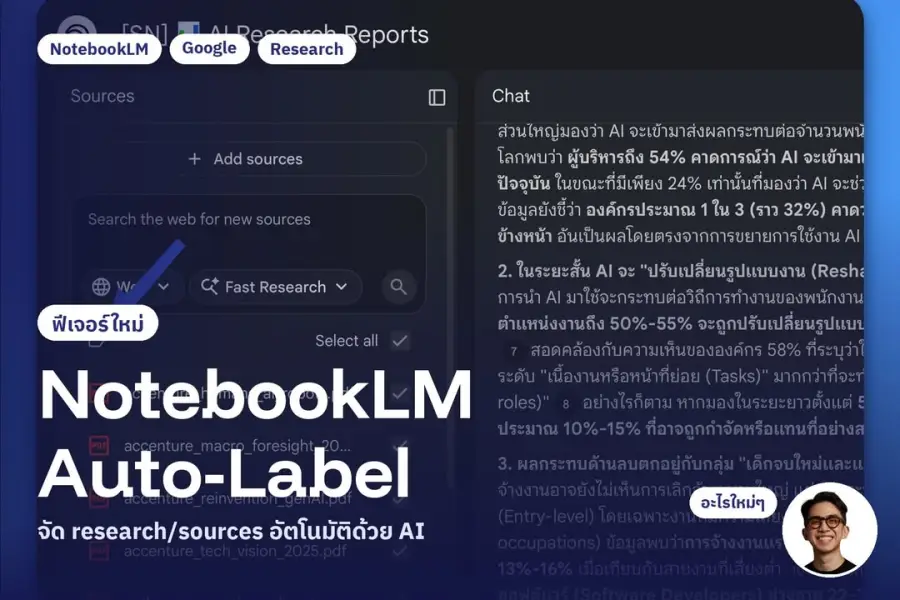NotebookLM มีฟีเจอร์ใหม่ที่คนใช้ research เยอะๆ รอมานาน