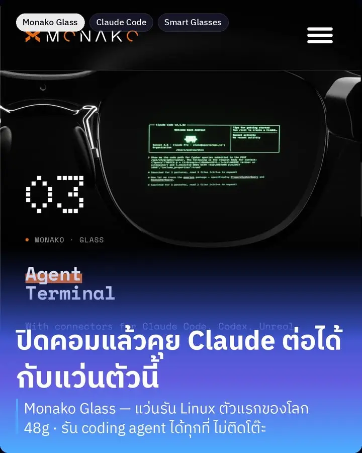 Monako Glass คือแว่นตาที่รัน Linux ได้เต็มๆ ตัวแรกของโลก…