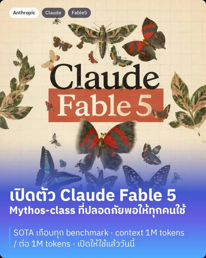 เปิดตัว Claude Fable 5 — โมเดลแรงสุดของ Anthropic