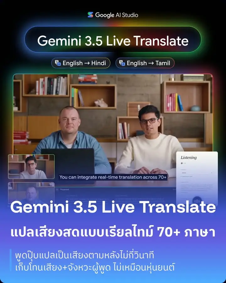 Gemini 3.5 Live Translate — แปลเสียงพูดเรียลไทม์